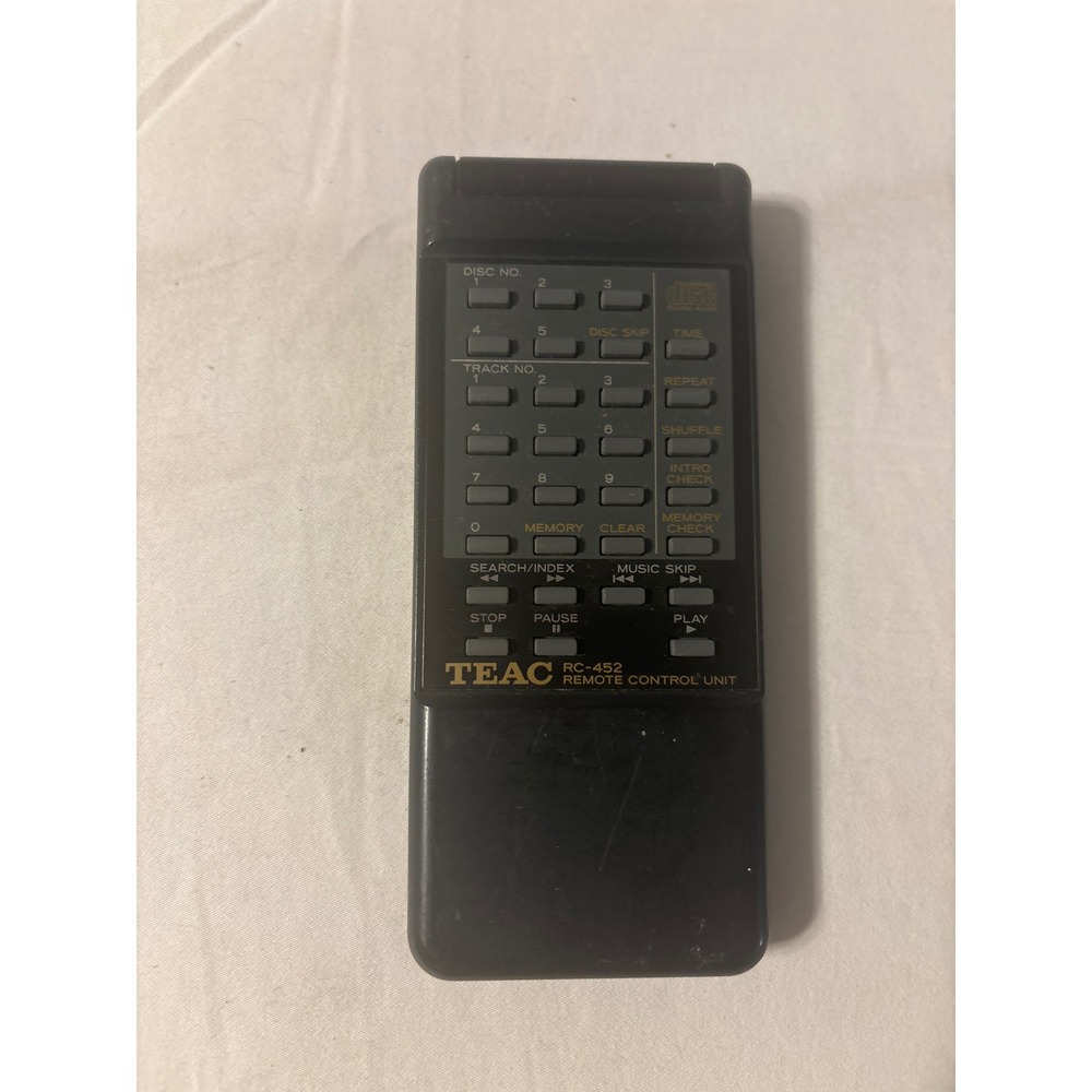 TEAC RC-452 Remote Control Unit Black‎ Good Vintage CD Player Controller